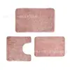 Alfombrilla de Piso Simple Más Vendida en Amazon Transfronteriza Imitación Cachemir para el Hogar Baño Color Sólido Inodoro Juego de Tres Piezas Alfombrilla Resistente a las Manchas