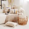 Funda de almohada decorativa de estilo étnico, color blanco cremoso, estilo bohemio marroquí, para sala de estar, sofá, ventanal, almohada de cintura