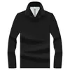 Camisa polo de manga larga para hombre de estilo business de alta gama, hecha de 100% algodón mercerizado, una camiseta casual de manga larga de color liso para hombres de mediana edad
