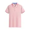 Camiseta polo masculina de manga curta com gola para o verão, uniforme de equipe com logo estampado para campanhas publicitárias e camisetas culturais personalizadas