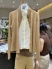 Tienda Insignia Shanghai Danong / Cárdigan de Punto Patchwork de Lana y Lino Falso Dos Piezas para Mujer, Nueva Colección Otoño Temprano 2026