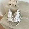 Bolsa de Ombro Plissada de Alto Valor Estilo Coreano 2026 Nova Ins Grande Capacidade Bolsa de Motocicleta Nicho Casual Cor Sólida Transversal