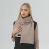 Estilo europeu e americano imitação cashmere cor sólida cachecol feminino outono e inverno all-match engrossado quente simples dupla finalidade estreito xale pescoço moda