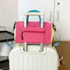 Bolsa Fitness para Casal Estilo Coreano Color Block Tendência Moda Nylon Versátil de Mão Bolsa para Natação Portátil para Deslocamento Bolsa para Treino de Natação