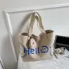 Bolsa Grande de Lona 2026 Primavera Nueva Moda Chica Estilo Universitario Letra Graffiti Bolso de Hombro Bolso Tote para Viaje
