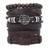 Transfronterizo nuevo estilo retro europeo y americano variedad de en stock árbol de la vida cuentas de madera con cuentas multicapa diy6 set pulsera para hombre