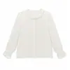 Camisa de Encaje con Cuello Nuevo Estilo Chino Otoño Temprano 2026 Nuevo Modelo Estilo Nacional Elegante Estampado de Gama Alta Top para Mujer P8003