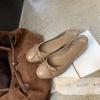 Zapatos Planos de Mujer Estilo Influencer de Moda, Ballet, Piel Suave, Lazo, Suela Suave, Cómodos, Boca Poco Profunda, con Acabado Encerado y Punta Redonda