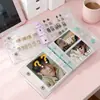 Caderno A8 Folha Solta Roxo Capa com 3 Furos e Duas Fivelas Diário Caderno Estrela Transparente PVC Capa Macia Caderno de Bolso Portátil