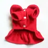 Nueva ropa para mascotas de otoño e invierno: lindo vestido de color sólido con correa para perros como Teddy, Pomerania y Bichón