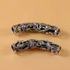 Pulsera Spatholobi Hueca Tubo Curvo de Plata Flor Estéreo Vid de Diamante de Plata Tibetana Tubo Curvo de Gran Apertura Tubo de Plata