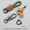 Chaveiro de Filhote de Couro Genuíno Feito à Mão Cordão Anti-Perda Pingente Chaveiro de Carro Bulldog Francês Chaveiro de Corda Trançada