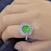 Anillo Elegante de Calcedonia Blanco Hielo con Incrustaciones Plateado, Anillo Elegante de Jade para Mujer de Ágata Verde Esmeralda al por Mayor