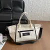 Bolsa de lona transfronteiriça para mulheres, bolsa de grande capacidade para o dia a dia, nova versão coreana de verão, bolsa de mão casual, bolsa de ombro e transversal