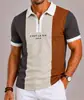 Europa e Estados Unidos cross-border nova camisa masculina 3dpolo Amazon estação independente zíper manga curta camiseta pullover roupas masculinas casuais