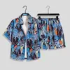 Camisa de Manga Corta Amazon Ropa de Playa para Hombre Vacaciones Verano Pantalones Cortos Sueltos Finos Manga de Cinco Puntas Conjunto Casual