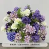 Arreglo de Piso para Boda Púrpura Romántico Banquete de Compromiso Diseño Salón de Bodas Escenario Guía de Camino Flor Decoración de Boda Arte Floral Artificial