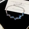 Pulseira de flor oval em zircônia, luxo leve, alta qualidade, elegante, design único, acessório feminino versátil