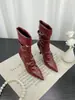 Botas holgadas de tacón alto y punta fina 2026 Otoño/Invierno estilo coreano moda botas de media pantorrilla plisadas sin cordones tacón fino moda botas ajustadas