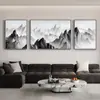 Pintura Decorativa para Sala de Estar de Novo Estilo com Encosto, Luxo Leve, Murais Triptych de Alta Qualidade e Atmosféricos, Pintura de Parede de Fundo para Sofá