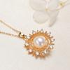 Puesto de venta al por mayor de joyas, collar de perlas, colgante, estilo nacional, collar dorado Zhuji, joyería de perlas de agua dulce