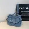 Bolso retro de mezclilla para mujer, nueva colección otoño 2026, bolso de mano moderno para el trabajo, diseño casual y simple, gran capacidad, bolso de hombro o bolso cruzado