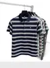 Camiseta de Manga Corta a Rayas con Cuello para Hombre, Estilo Nuevo Verano 2026, Moda, Bordado de Caballo, Polo Transpirable Casual para Hombre