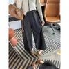 ¡Muy recomendable! Pantalones de lana a cuadros de pierna ancha para mujer, nueva colección otoño 2026, de cintura alta, estilo retro, holgado y casual
