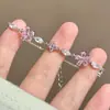 Pulsera de flor de cerezo rosa con pedrería estilo Xiaohongshu, lujo ligero, fresca y elegante, encanto femenino para niñas