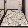 Tapete de Piso de Cuero Lavable sin Lavado de Dibujos Animados Lindo Tapete para Puerta de Entrada Entrada Resistente a la Suciedad Resistente al Desgaste Tapete para Pies