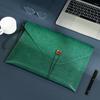 Bolsa de archivo A4, bolsa de archivo con logotipo personalizado, maletín de cuero con botón, carpeta portátil para almacenamiento de oficina y negocios