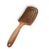 Peine de Madera con Masaje Hueco y Patrón de Madera Transfronterizo para Mujeres, Cabello Liso, Cabello Esponjoso, Peine Repelente de Mosquitos para el Hogar, Peine Grande Curvo de Cerdas de Cerdo, Personalizado