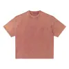 Camiseta de Trabajo Lavada Vintage de Manga Corta para Hombre Rumei Estilo Retro Americano Resistente, Corte Holgado, Estilo Urbano Moderno, Adecuada para Viajar al Trabajo
