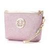 Bolsa de mão rosa vibrante europeia e americana bolsa de lona rosa dourado bolsa de cosméticos verde fabricante de origem Mingtai