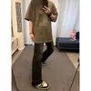 Pantalones Vaqueros Negros de Micro-lar para Primavera y Otoño para Hombre, Pierna Recta Holgada, Estilo Barril, Aspecto de Alta Gama, Estilo Americano, Moda Callejera de Alta Gama