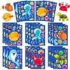 6 Folhas/Pacote Adesivos de Rosto que Mudam de Cor Sereia Princesa Sereia Desenho Animado Diário Interativo Pai-Filho Adesivos de Quebra-Cabeça DIY