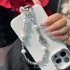 Corrente de Celular com Miçangas Foscas, Corrente com Pingente de Cabaça com Strass Estilo Pulseira para Mulheres, Acessório de Corrente de Cristal Versátil Original Único
