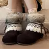 Botas de Nieve con Cordones y Suela Gruesa Color Gris Retro para Mujer 2025 Otoño e Invierno Nuevas Versátiles Forradas de Felpa Engrosadas Cálidas Botas de Piel
