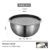 Cuenco Espesado de Acero Inoxidable 304 para Cocinar, Ensaladera, Base Antideslizante de Silicona, Cuenco para Hornear, Mezclar Huevos y Masa