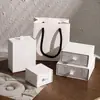 Caixa de armazenamento de joias criativa em preto e branco, caixa de anel, caixa de gaveta, organizador de colares, pulseiras e brincos, caixa de embalagem de joias retrátil