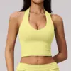 Top esportivo de alça alta para comércio exterior com bojos, decote V, justo ao corpo, respirável, secagem rápida, para yoga ao ar livre para mulheres 5529