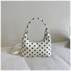 Bolsa de Braço Nova Verão 2026 Estilo Coreano Bolinhas Moda Bolsa de Ombro Único Personalidade Elegante Grande Capacidade Cor Sólida Pequena Bolsa Quadrada
