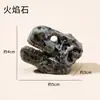 Piedra Cruda de Cristal Natural Transfronteriza Calavera de Dinosaurio Tallado Obsidiana Pulida Tallado Decoración del Hogar Adornos de Atmósfera