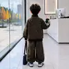 Conjunto de outono para meninos 2026 novo estilo coreano estampa de leopardo legal para meninos de 3 anos, conjunto de outono de duas peças