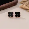 Aretes de Concha de Trébol de Cuatro Hojas para Mujer, Lujo Accesible, Modernos Estilo Nuevo 2025, Aretes Sencillos y de Alta Gama, Regalos para Novias