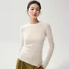 Colección de otoño/invierno 2026 Simple: suéter rayado básico, versátil, de cuello redondo, ajuste slim, para mujer, de cachemira