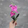 Flor artificial tela adhesiva fieltrada a mano Phalaenopsis sala de estar bonsái arreglo floral decoración decoración de porche flor de seda al por mayor flor pequeña en maceta