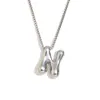 Moda Europeia e Americana Simples Nicho Personalidade Hip Hop Explosões Colar Aço Inoxidável Banhado a Ouro 18K Colar com Letras Bolha para Mulheres