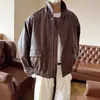 Chaqueta de cuero casual de estilo americano, color sólido, de alta gama, chaqueta de motociclista retro de moda para hombre, corte holgado, con solapa elegante, para primavera y otoño