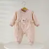Mameluco fino de algodón con conejito para bebé, 3-12 meses, primavera y otoño, para bebés niñas, body, pijama de capa base, ropa exterior